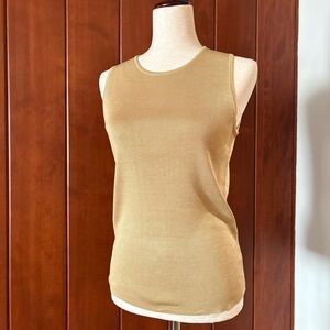 Lauren Ralph Lauren 100% golden silk sleeveless top